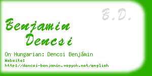 benjamin dencsi business card